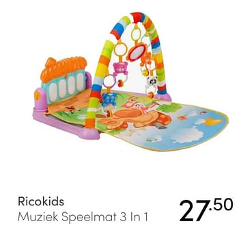 Aanbiedingen Ricokids muziek speelmat 3 in 1 - Ricokids - Geldig van 30/01/2022 tot 05/02/2022 bij Baby & Tiener Megastore