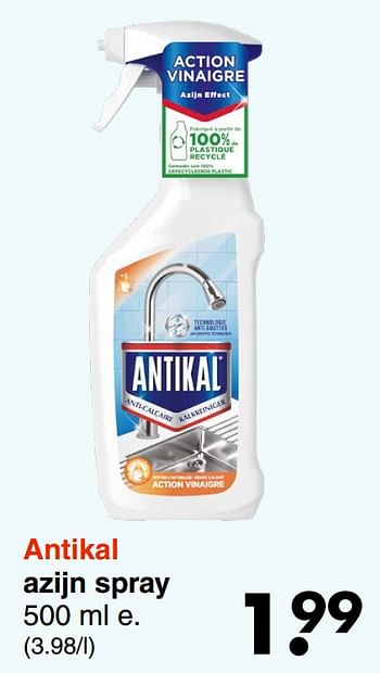 Aanbiedingen Antikal azijn spray - Antikal - Geldig van 31/01/2022 tot 13/02/2022 bij Wibra