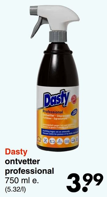 Aanbiedingen Dasty ontvetter professional - Dasty - Geldig van 31/01/2022 tot 13/02/2022 bij Wibra