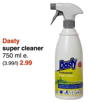 Aanbiedingen Dasty super cleaner - Dasty - Geldig van 31/01/2022 tot 13/02/2022 bij Wibra