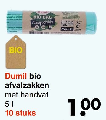 Aanbiedingen Dumil bio afvalzakken - Dumil - Geldig van 31/01/2022 tot 13/02/2022 bij Wibra