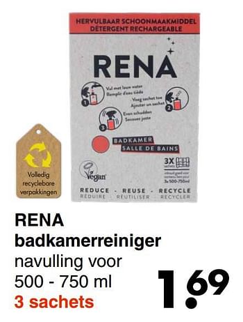 Aanbiedingen Rena badkamerreiniger - Rena - Geldig van 31/01/2022 tot 13/02/2022 bij Wibra