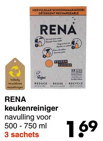 Aanbiedingen Rena keukenreiniger - Rena - Geldig van 31/01/2022 tot 13/02/2022 bij Wibra