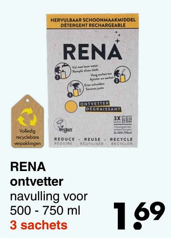Aanbiedingen Rena ontvetter - Rena - Geldig van 31/01/2022 tot 13/02/2022 bij Wibra