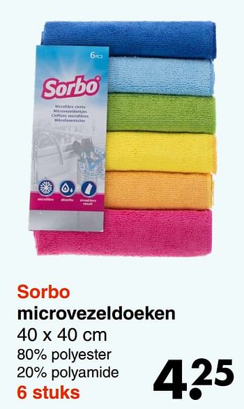 Aanbiedingen Sorbo microvezeldoeken - Sorbo - Geldig van 31/01/2022 tot 13/02/2022 bij Wibra