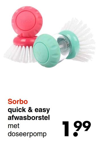 Aanbiedingen Sorbo quick + easy afwasborstel - Sorbo - Geldig van 31/01/2022 tot 13/02/2022 bij Wibra