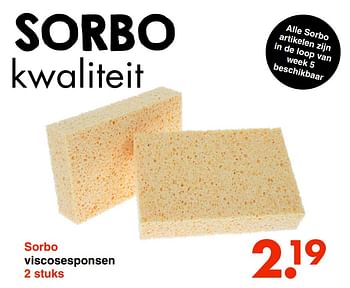 Aanbiedingen Sorbo viscosesponsen - Sorbo - Geldig van 31/01/2022 tot 13/02/2022 bij Wibra
