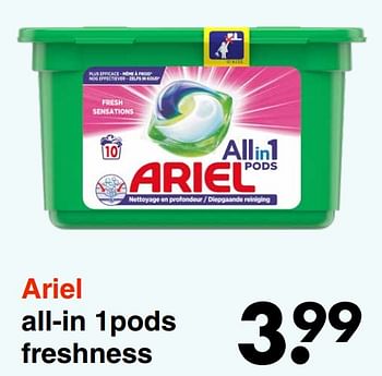 Aanbiedingen Ariel all-in 1pods freshness - Ariel - Geldig van 31/01/2022 tot 13/02/2022 bij Wibra
