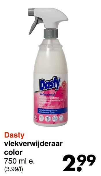 Aanbiedingen Dasty vlekverwijderaar color - Dasty - Geldig van 31/01/2022 tot 13/02/2022 bij Wibra