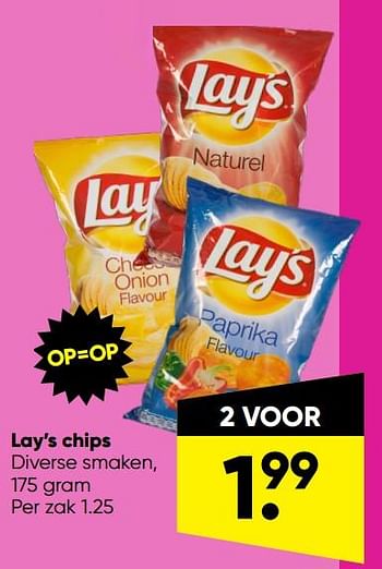 Aanbiedingen Lay’s chips - Lay's - Geldig van 23/01/2022 tot 06/02/2022 bij Big Bazar