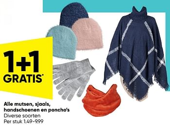 Aanbiedingen Mutsen sjaals handschoenen en poncho’s - Huismerk - Big Bazar - Geldig van 23/01/2022 tot 06/02/2022 bij Big Bazar