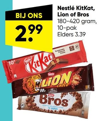 Aanbiedingen Nestlé kitkat lion of bros - Nestlé - Geldig van 23/01/2022 tot 06/02/2022 bij Big Bazar