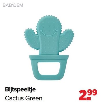 Aanbiedingen Bijtspeeltje cactus green - BabyJem - Geldig van 31/01/2022 tot 26/02/2022 bij Baby-Dump