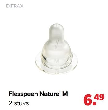Aanbiedingen Flesspeen naturel m - Difrax - Geldig van 31/01/2022 tot 26/02/2022 bij Baby-Dump