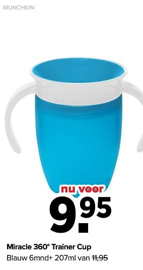 Aanbiedingen Miracle 360° trainer cup blauw - Munchkin - Geldig van 31/01/2022 tot 26/02/2022 bij Baby-Dump