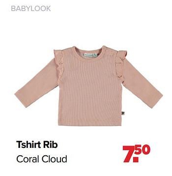 Aanbiedingen Tshirt rib coral cloud - Baby look - Geldig van 31/01/2022 tot 26/02/2022 bij Baby-Dump