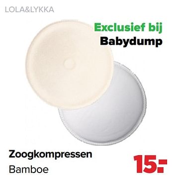 Aanbiedingen Zoogkompressen bamboe - Lola &amp; Lykke - Geldig van 31/01/2022 tot 26/02/2022 bij Baby-Dump