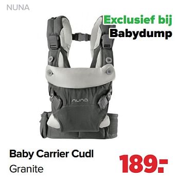 Aanbiedingen Baby carrier cudl granite - Nuna - Geldig van 31/01/2022 tot 26/02/2022 bij Baby-Dump