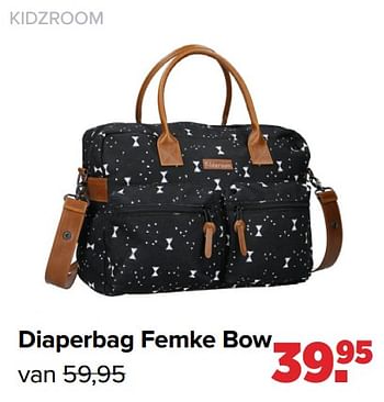 Aanbiedingen Diaperbag femke bow - Kidzroom - Geldig van 31/01/2022 tot 26/02/2022 bij Baby-Dump