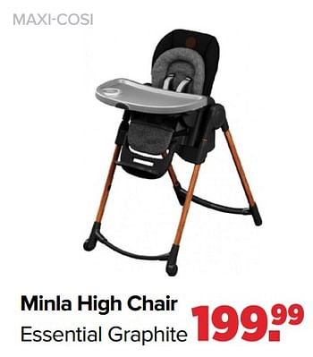 Aanbiedingen Minla high chair essential graphite - Maxi-cosi - Geldig van 31/01/2022 tot 26/02/2022 bij Baby-Dump