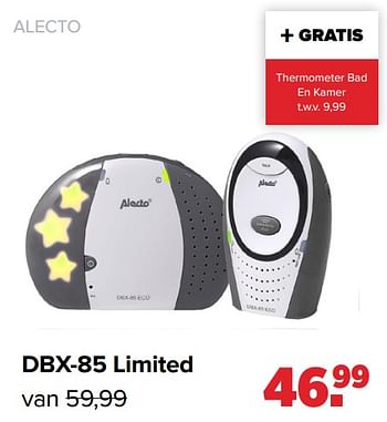 Aanbiedingen Alecto dbx-85 limited - Alecto - Geldig van 31/01/2022 tot 26/02/2022 bij Baby-Dump