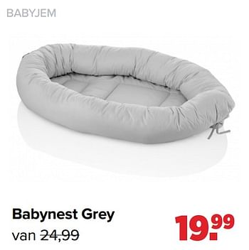 Aanbiedingen Babynest grey - BabyJem - Geldig van 31/01/2022 tot 26/02/2022 bij Baby-Dump