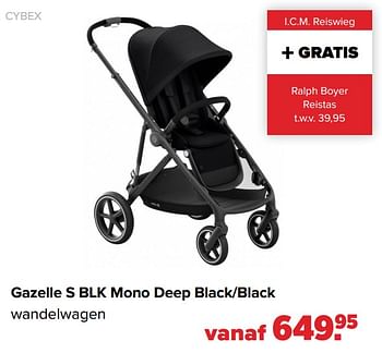 Aanbiedingen Gazelle s blk mono deep black-black - Cybex - Geldig van 31/01/2022 tot 26/02/2022 bij Baby-Dump