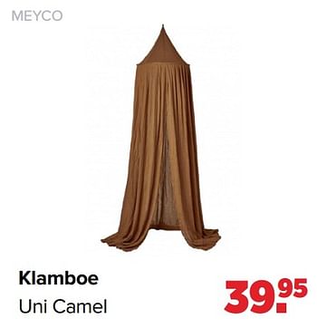 Aanbiedingen Klamboe uni camel - Meyco - Geldig van 31/01/2022 tot 26/02/2022 bij Baby-Dump