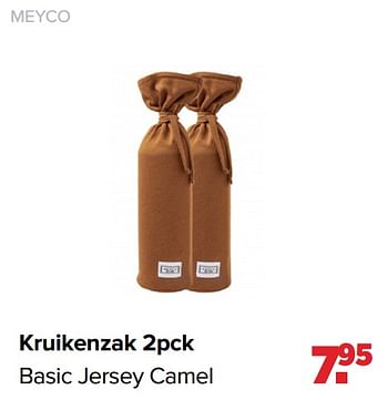 Aanbiedingen Kruikenzak 2pck basic jersey camel - Meyco - Geldig van 31/01/2022 tot 26/02/2022 bij Baby-Dump
