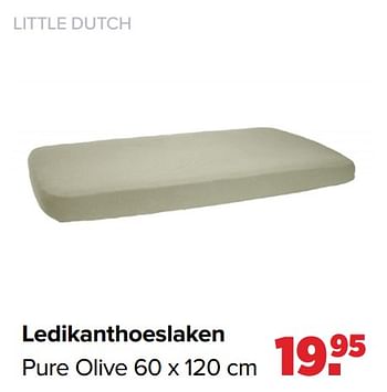 Aanbiedingen Ledikanthoeslaken pure olive - Little Dutch - Geldig van 31/01/2022 tot 26/02/2022 bij Baby-Dump