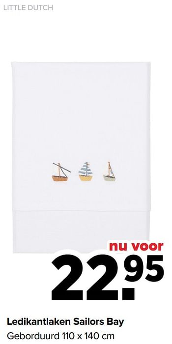 Aanbiedingen Ledikantlaken sailors bay geborduurd - Little Dutch - Geldig van 31/01/2022 tot 26/02/2022 bij Baby-Dump