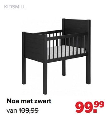 Aanbiedingen Noa mat zwart - Kidsmill - Geldig van 31/01/2022 tot 26/02/2022 bij Baby-Dump