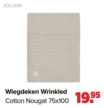 Aanbiedingen Wiegdeken wrinkled cotton nougat - Jollein - Geldig van 31/01/2022 tot 26/02/2022 bij Baby-Dump