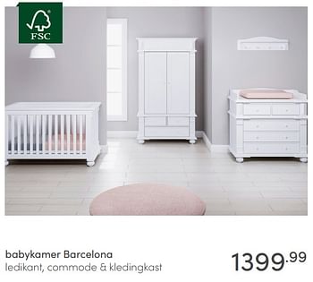 Aanbiedingen Babykamer barcelona - Huismerk - Baby &amp; Tiener Megastore - Geldig van 06/02/2022 tot 12/02/2022 bij Baby & Tiener Megastore