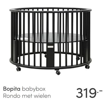 Aanbiedingen Bopita babybox rondo met wielen - Bopita - Geldig van 06/02/2022 tot 12/02/2022 bij Baby & Tiener Megastore
