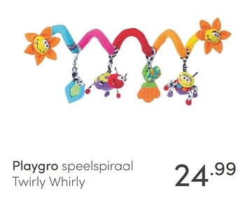 Aanbiedingen Playgro speelspiraal twirly whirly - Playgro - Geldig van 06/02/2022 tot 12/02/2022 bij Baby & Tiener Megastore
