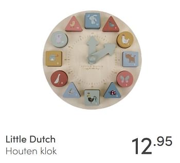 Aanbiedingen Little dutch houten klok - Little Dutch - Geldig van 06/02/2022 tot 12/02/2022 bij Baby & Tiener Megastore