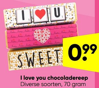 Aanbiedingen I love you chocoladereep - Huismerk - Big Bazar - Geldig van 07/02/2022 tot 27/02/2022 bij Big Bazar