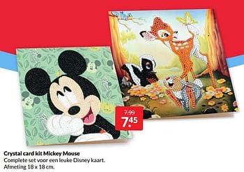 Aanbiedingen Crystal card kit mickey mouse - Huismerk - Boekenvoordeel - Geldig van 07/02/2022 tot 13/02/2022 bij Boekenvoordeel