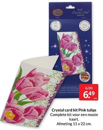 Aanbiedingen Crystal card kit pink tulips - Huismerk - Boekenvoordeel - Geldig van 07/02/2022 tot 13/02/2022 bij Boekenvoordeel