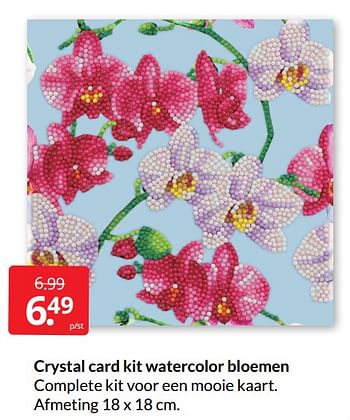 Aanbiedingen Crystal card kit watercolor bloemen - Huismerk - Boekenvoordeel - Geldig van 07/02/2022 tot 13/02/2022 bij Boekenvoordeel