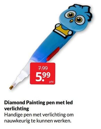 Aanbiedingen Diamond painting pen met led verlichting - Diamond Painting - Geldig van 07/02/2022 tot 13/02/2022 bij Boekenvoordeel