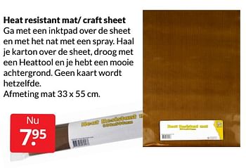 Aanbiedingen Heat resistant mat- craft sheet - Huismerk - Boekenvoordeel - Geldig van 07/02/2022 tot 13/02/2022 bij Boekenvoordeel