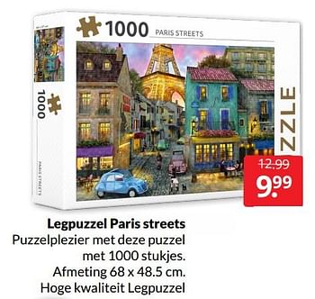 Aanbiedingen Legpuzzel paris streets - Huismerk - Boekenvoordeel - Geldig van 07/02/2022 tot 13/02/2022 bij Boekenvoordeel