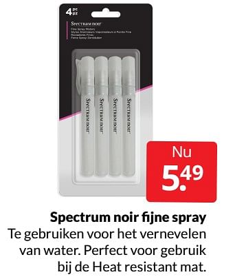 Aanbiedingen Spectrum noir fijne spray - Huismerk - Boekenvoordeel - Geldig van 07/02/2022 tot 13/02/2022 bij Boekenvoordeel