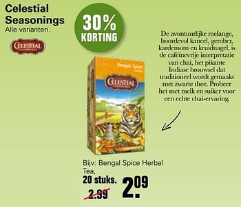 Aanbiedingen Bengal spice herbal tea - Celestial - Geldig van 02/02/2022 tot 19/02/2022 bij De Online Drogist