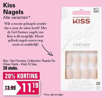 Aanbiedingen Gel fantasy collection ready-towear nails - wait n see - Kiss - Geldig van 02/02/2022 tot 19/02/2022 bij De Online Drogist