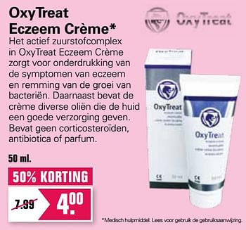 Aanbiedingen Oxytreat eczeem crème - OxyTreat - Geldig van 02/02/2022 tot 19/02/2022 bij De Online Drogist
