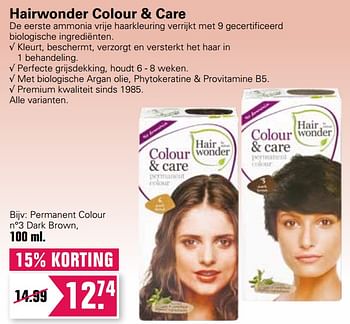 Aanbiedingen Permanent colour n°3 dark brown - Hairwonder - Geldig van 02/02/2022 tot 19/02/2022 bij De Online Drogist