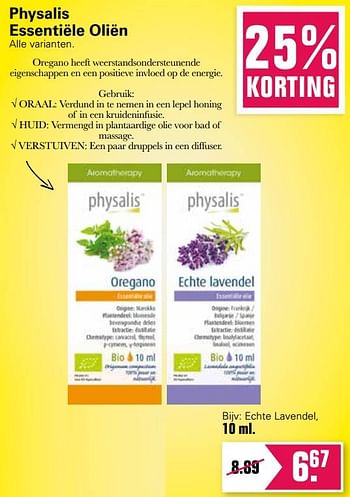 Aanbiedingen Physalis essentiële oliën echte lavendel - Physalis - Geldig van 02/02/2022 tot 19/02/2022 bij De Online Drogist